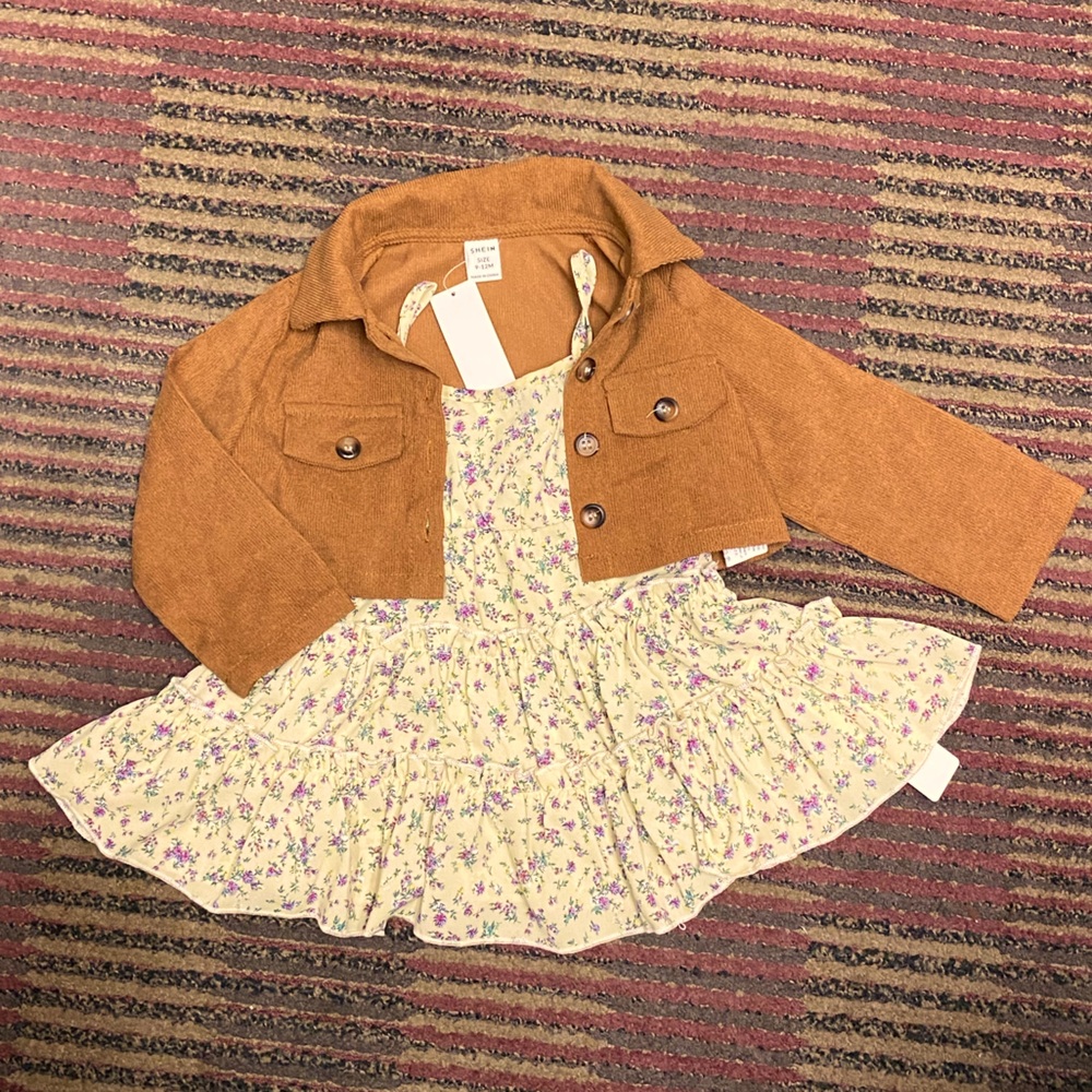 SHEIN Summer/Fall Dress and Corduroy Jacket: Size 9-12mos
